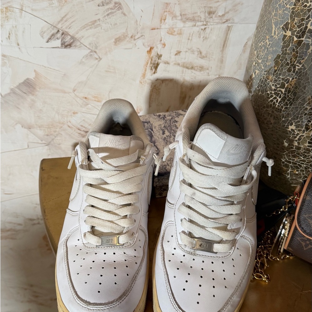 Nike White Sneakers with Perforated Design